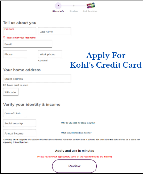 Apply For Kohl’s Credit Card As a First-Time User